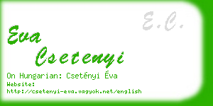 eva csetenyi business card
