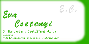 eva csetenyi business card